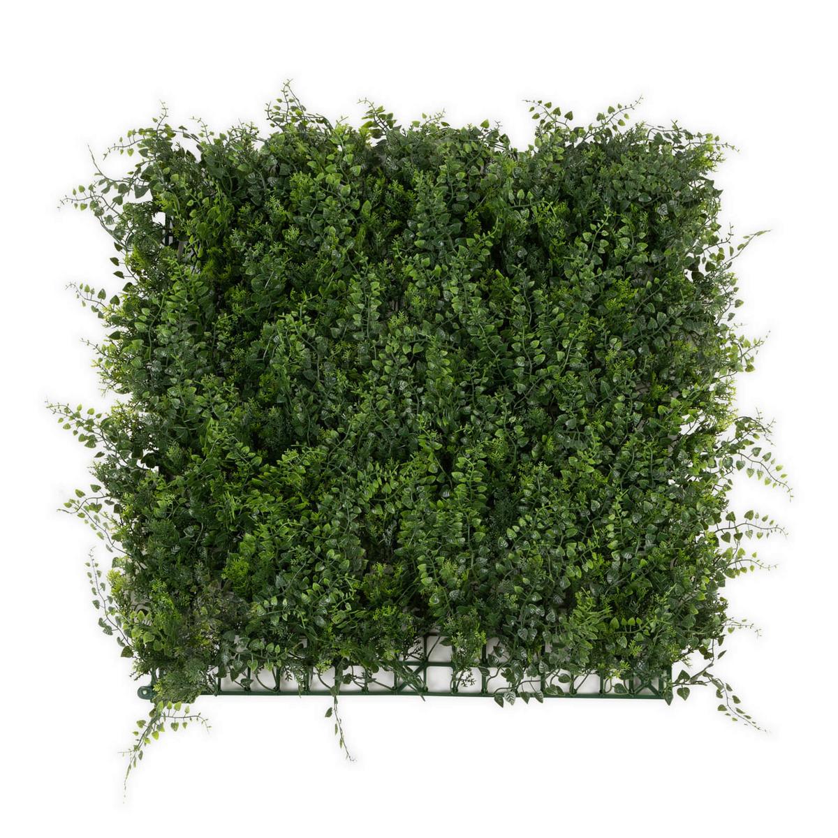Wandverkleidung Kunspflanze - Dunkelgrün/Jadegrün, Trend, Kunststoff (50/50cm) - FloorDirekt