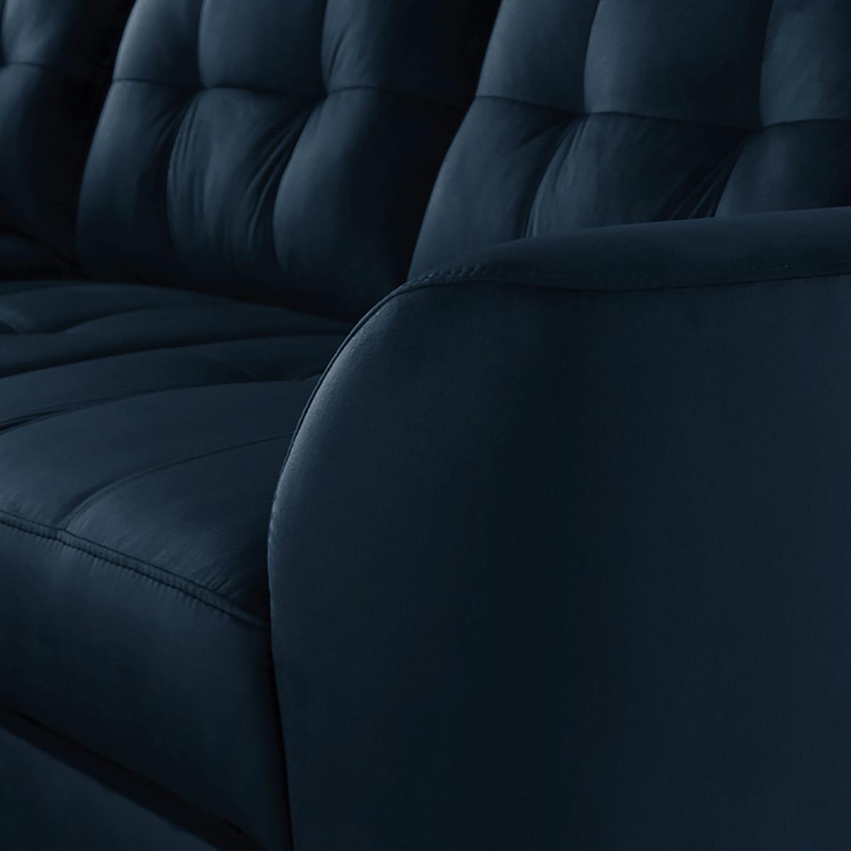 Ecksofa Nordic Dunkelblau S: 190x236 cm - Buchefarben/Dunkelblau, Design, Textil (190/236cm) - Livetastic