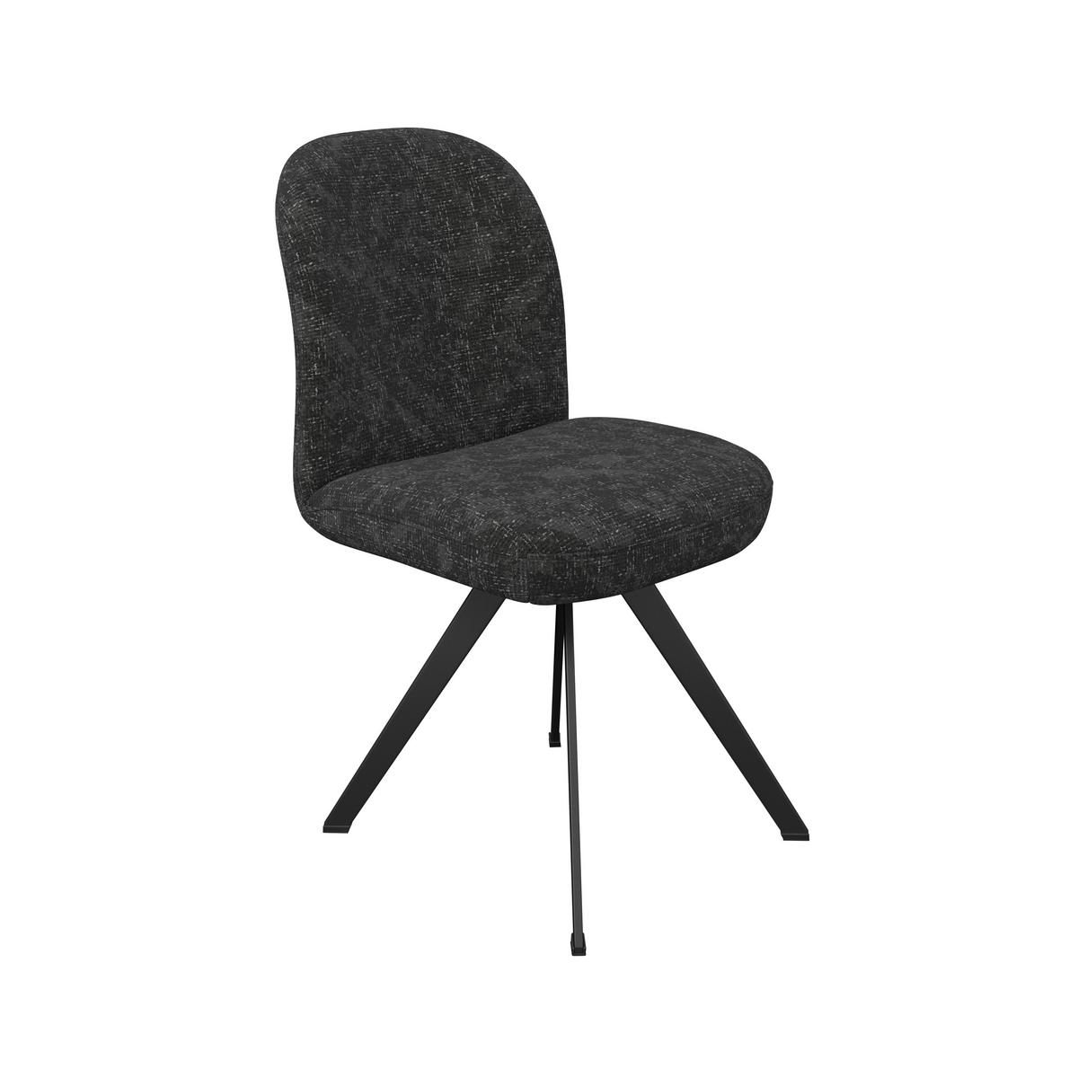 Stuhl grau/Metallbeine Ulmo 47/91/61 cm - Dunkelgrau/Schwarz, MODERN, Textil/Metall (47/91/61cm)