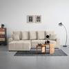 Rohová sedačka ALATRI, oboustranná,béžová,s polštáři - černá/zelená, Moderní, textil/plast (289/90/176cm) - Based