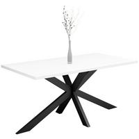 Esstisch Alex Schwarz, Weiß - Schwarz/Weiß, MODERN, Holzwerkstoff/Metall (180/90/78cm) - Livetastic