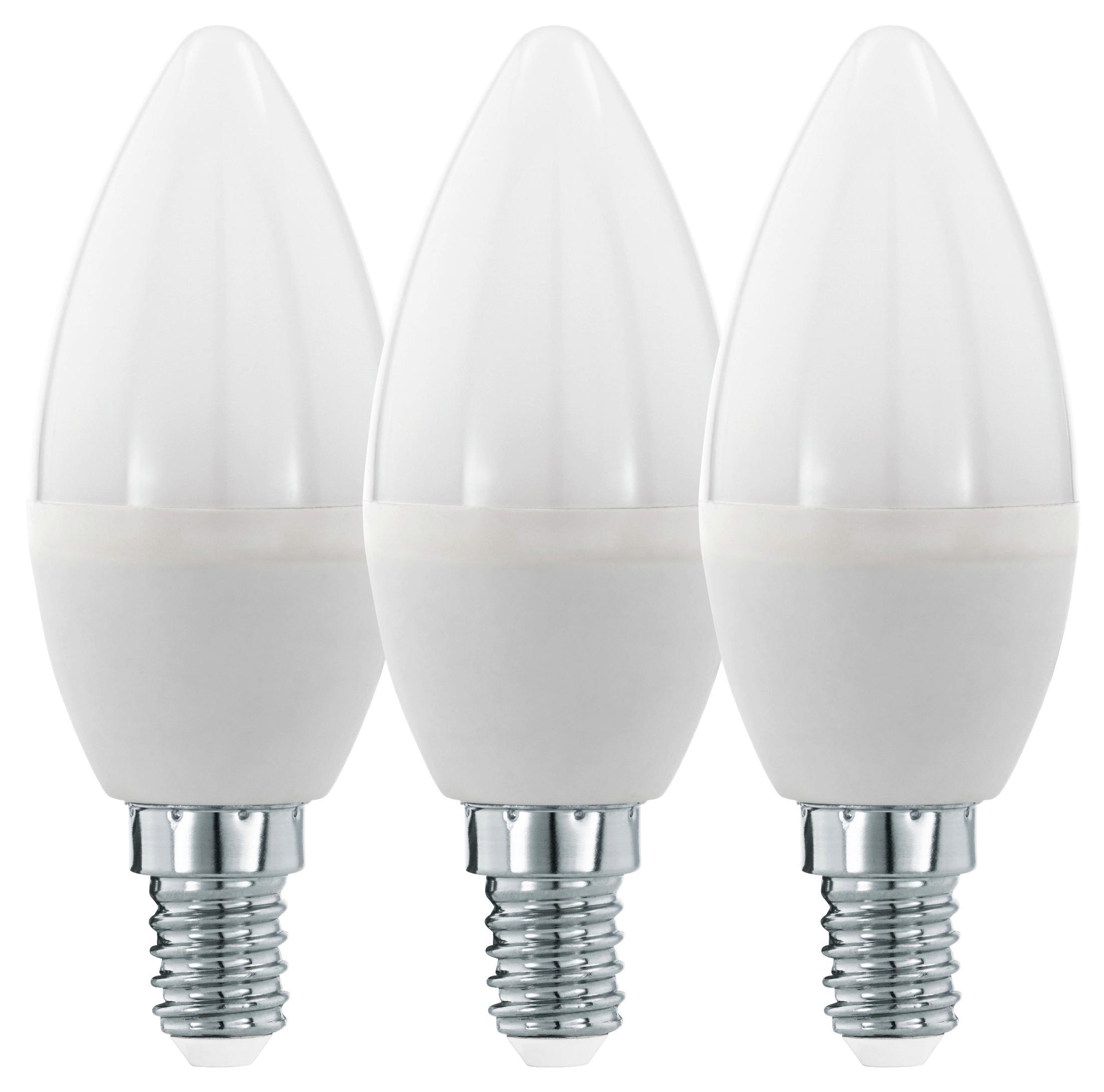 LED-Leuchtmittel 3er Pack E14, 470 lm - Weiß, MODERN, Kunststoff (10/3,7cm)