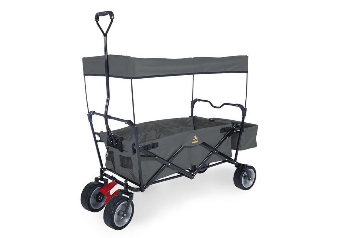 Bollerwagen Klappbollerwagen Paxi Dlx - Anthrazit, Basics, Textil/Metall (124/59/67cm) - Pinolino