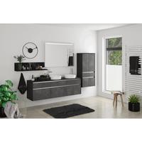 Badmöbel-Set 5-Tlg. Ston B: 300 cm Grau/Schieferfarben - Schieferfarben/Grau, Holzwerkstoff (300cm) - Vertico