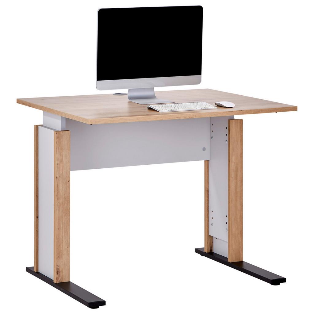 Schreibtisch Mit Kabeldurchlass B:100cm H:71,5-80cm Kontor K9