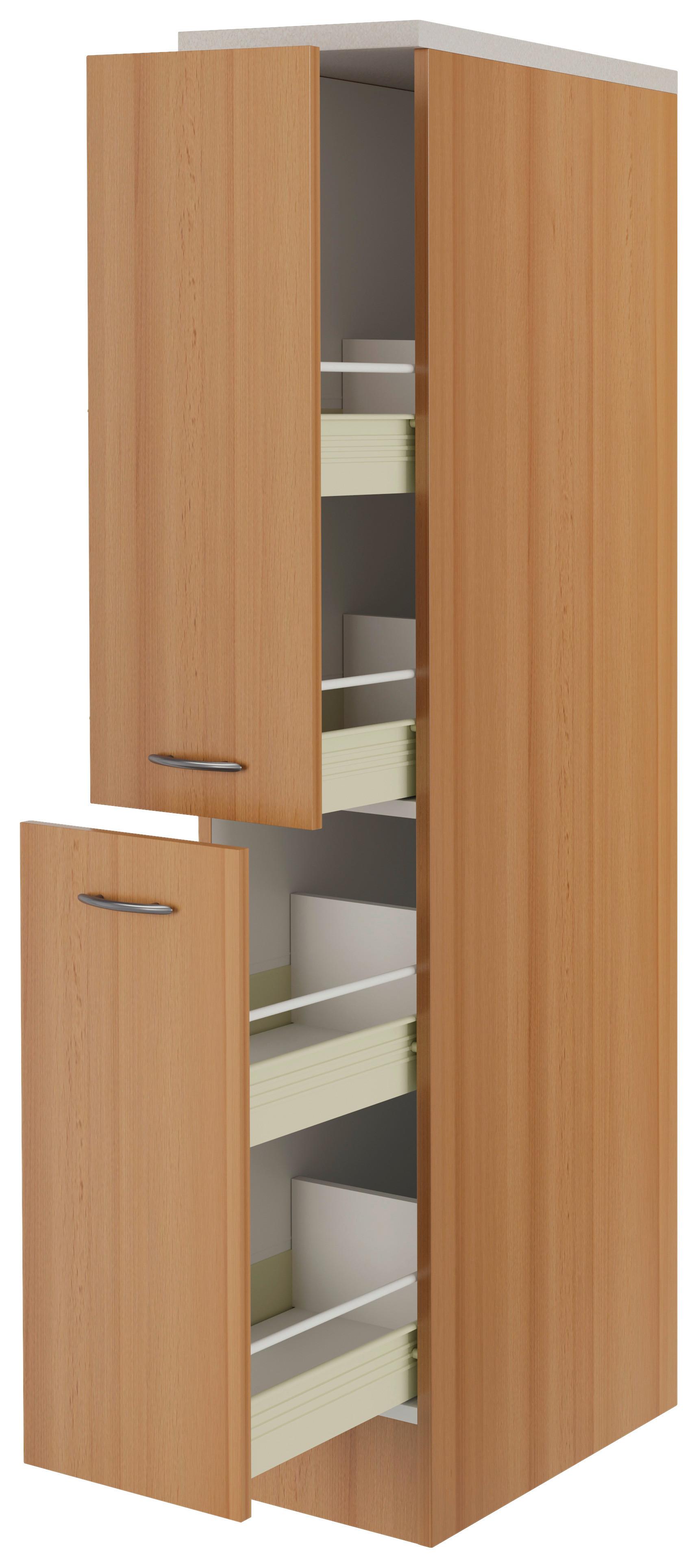 Apothekerschrank Nano B: 30 Cm Buchefarben 2 Auszüge - Buchefarben, KONVENTIONELL, Holzwerkstoff (30/160,6/60cm) - FlexWell