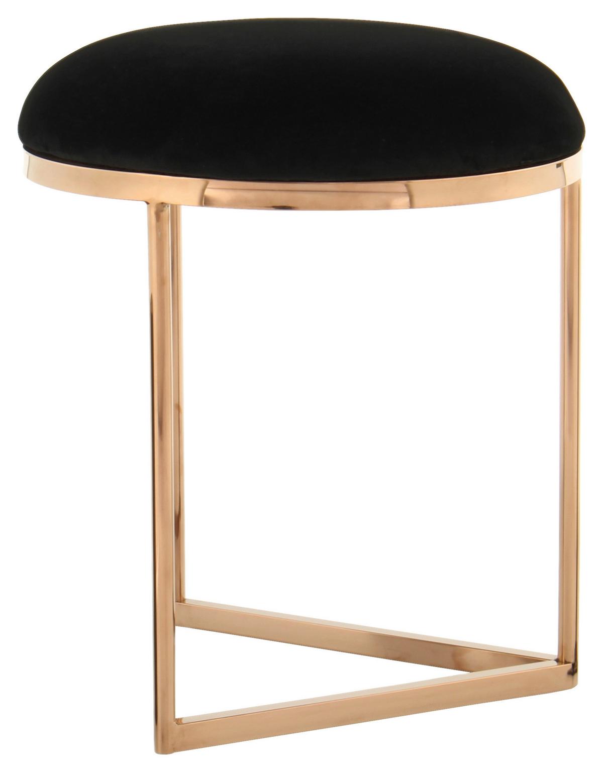 Hocker Wynona 325 Schwarz/Rosegold D: 40 cm - Roségold/Schwarz, Design, Textil (40/49cm) - Kayoom