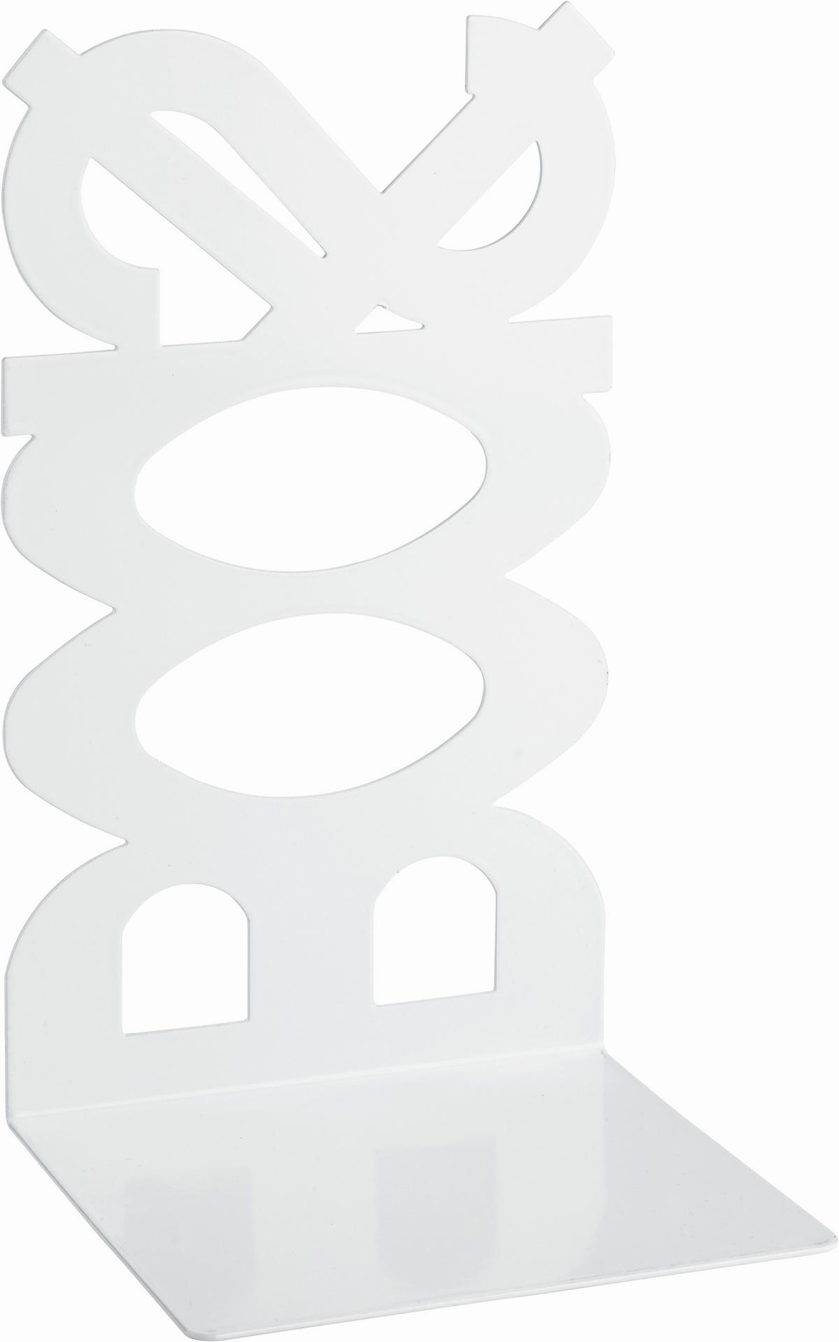 PODPĚRA KNIH BOOKS - bílá, kov (12/21/11cm)