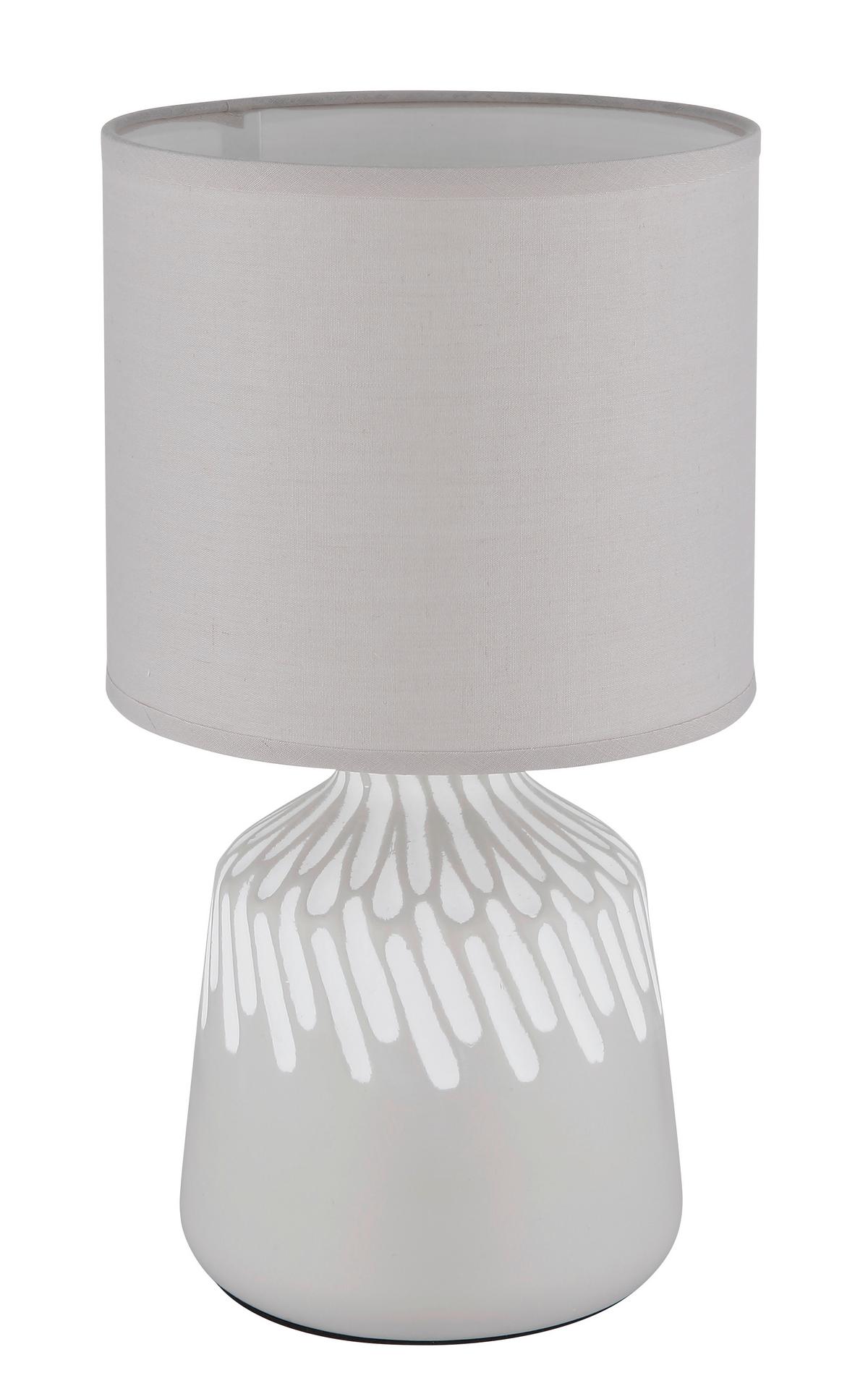 TISCHLEUCHTE Exkl. 1xE14 40W - Weiß/Grau, Basics, Keramik/Kunststoff (17,5/31,5cm) - Globo