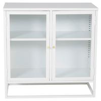 Sideboard Bakal - Weiß, Design, Glas/Metall (85/85/40cm) - Livetastic