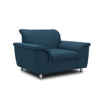 Polstersessel Mit Armlehnen Franzi Webstoff Petrol - Chromfarben/Dunkelblau, KONVENTIONELL, Textil (120/81/97cm) - MID.YOU