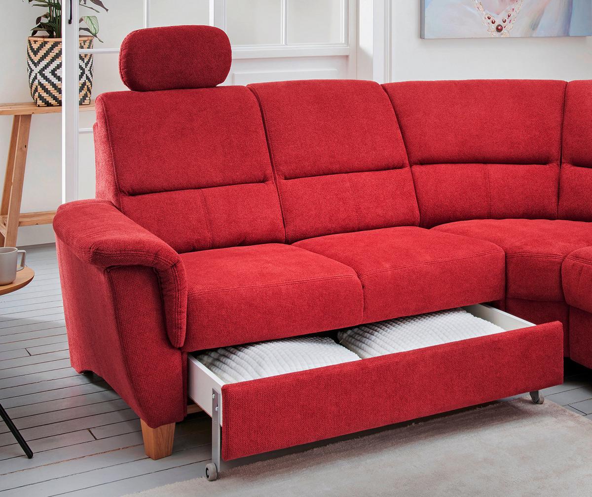Ecksofa Parole Rot S: 238/241 cm - Wildeiche/Rot, KONVENTIONELL, Textil (238/241cm) - Livetastic