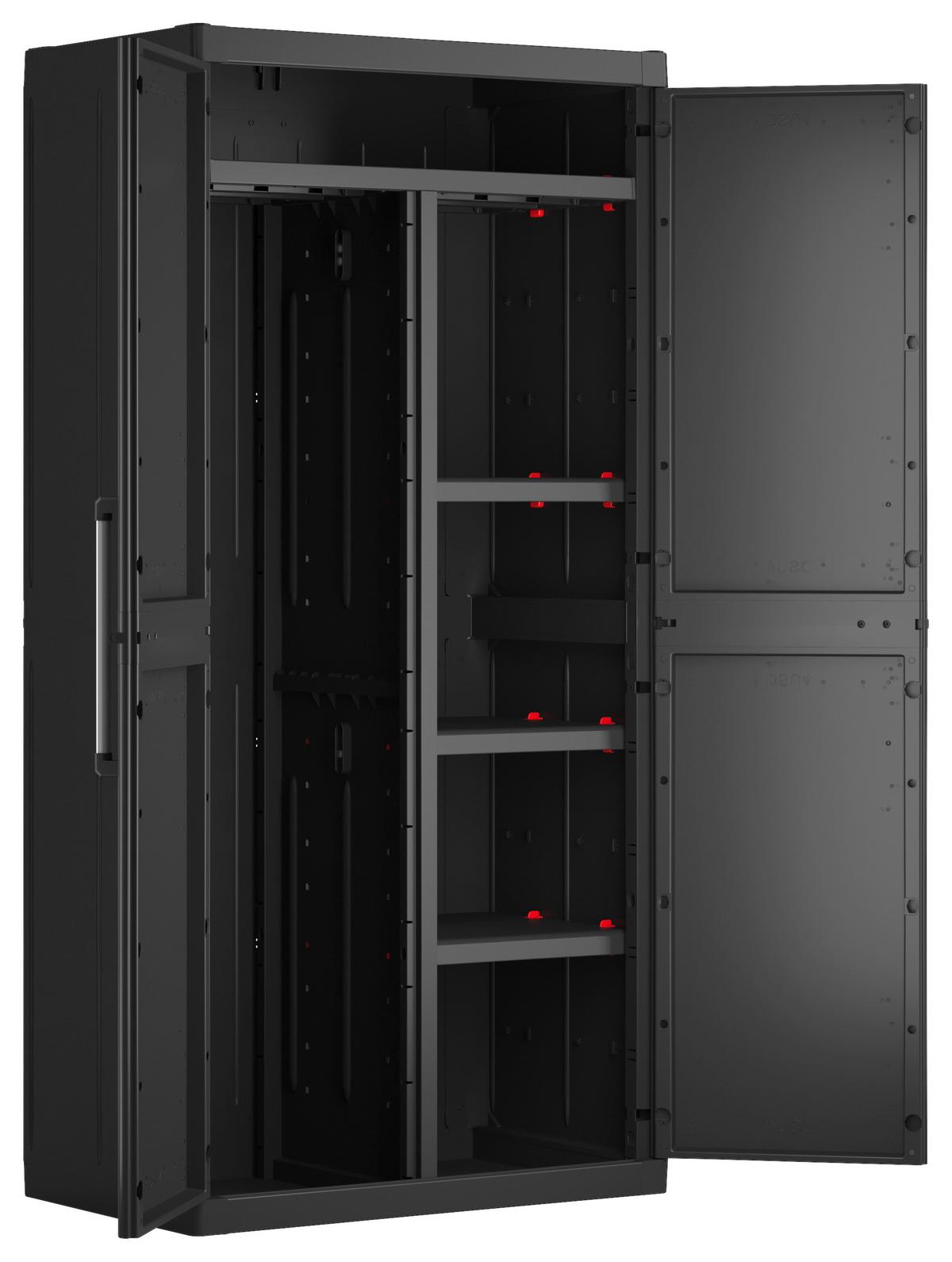 Werkzeugschrank Detroit Xl Multipurpose 182x89x54 Cm - Schwarz, Design, Kunststoff (89/182/54cm) - Keter