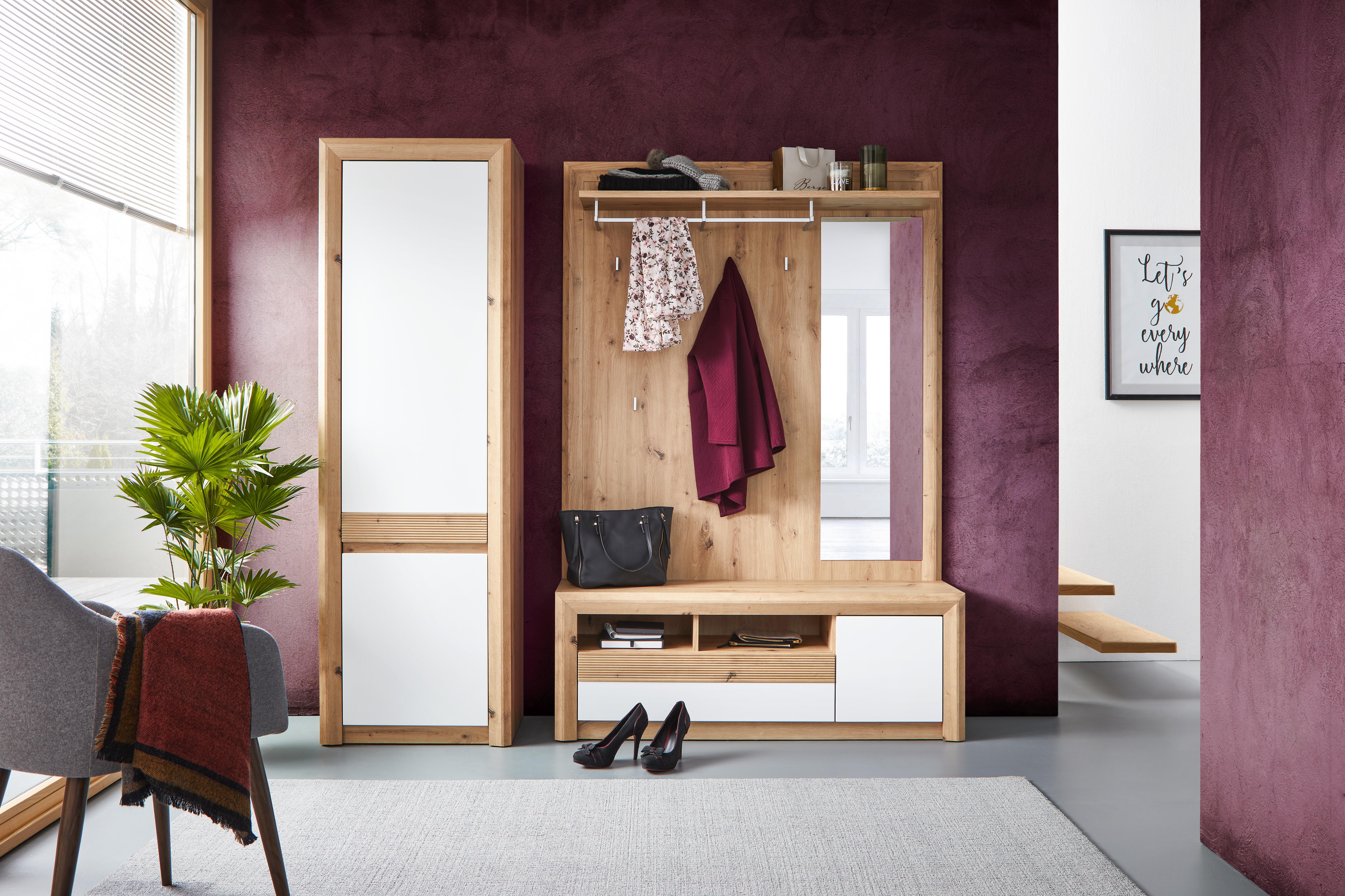 Garderobe NEW KASHMIR Eichefarben und Weiß