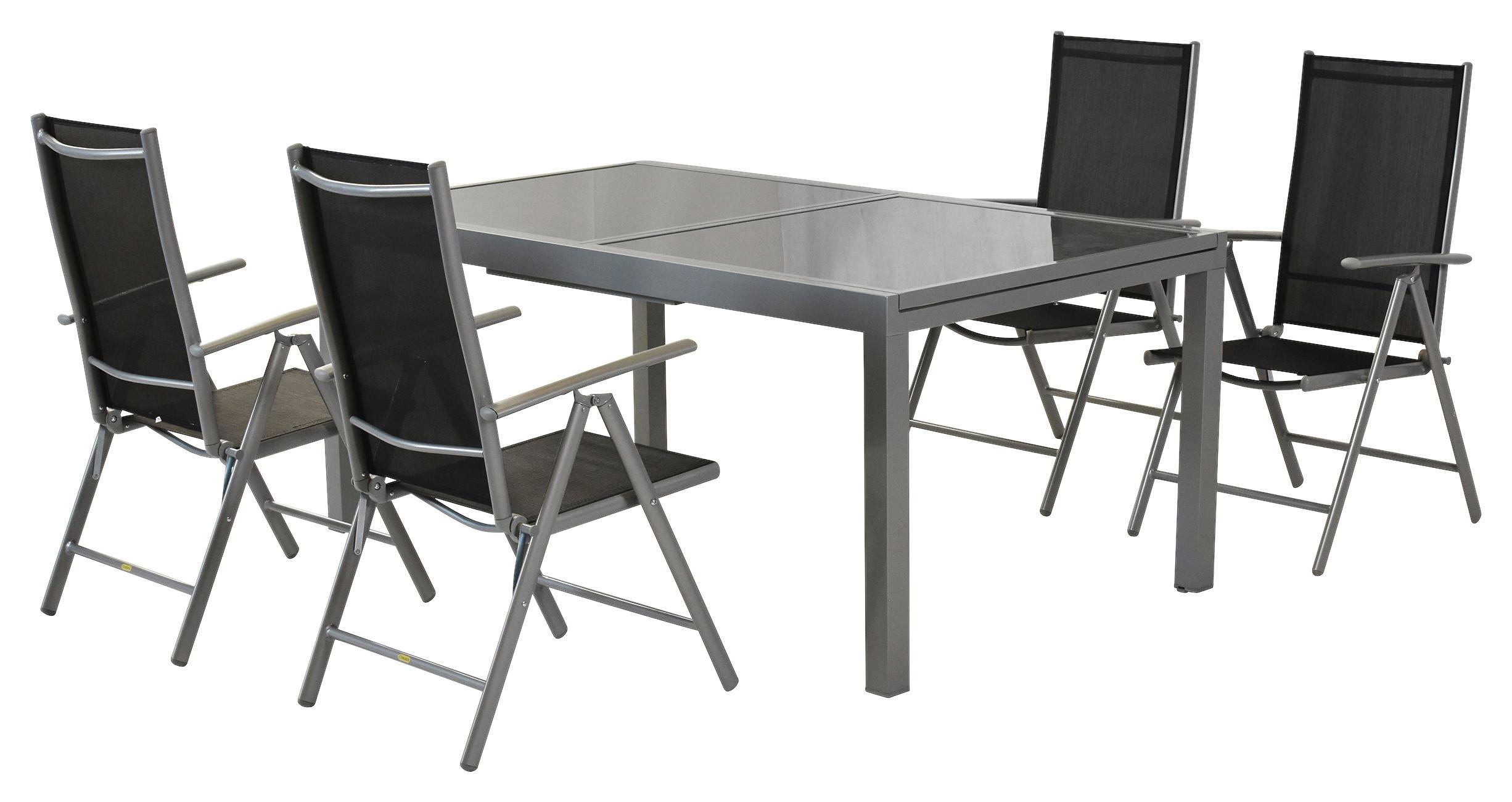 Gartenmöbel Set 5-Tlg. Amalfi aus Metall/Textil