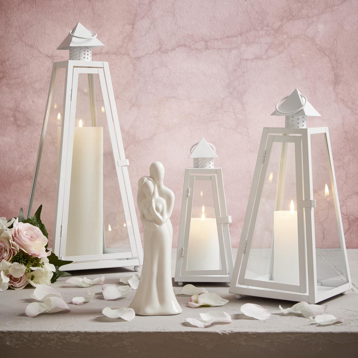 VÁLCOVÁ SVÍČKA LIA - bílá, Moderní (6,8/15cm) - Premium Living
