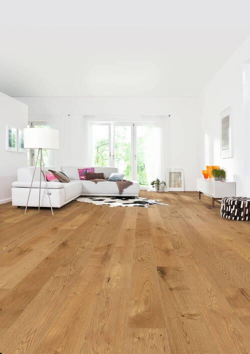 Parkettboden Eiche Mokka Landhausdiele Stärke 12mm - Mokka, Basics, Holzwerkstoff (17.3/108.5cm) - Living by HARO