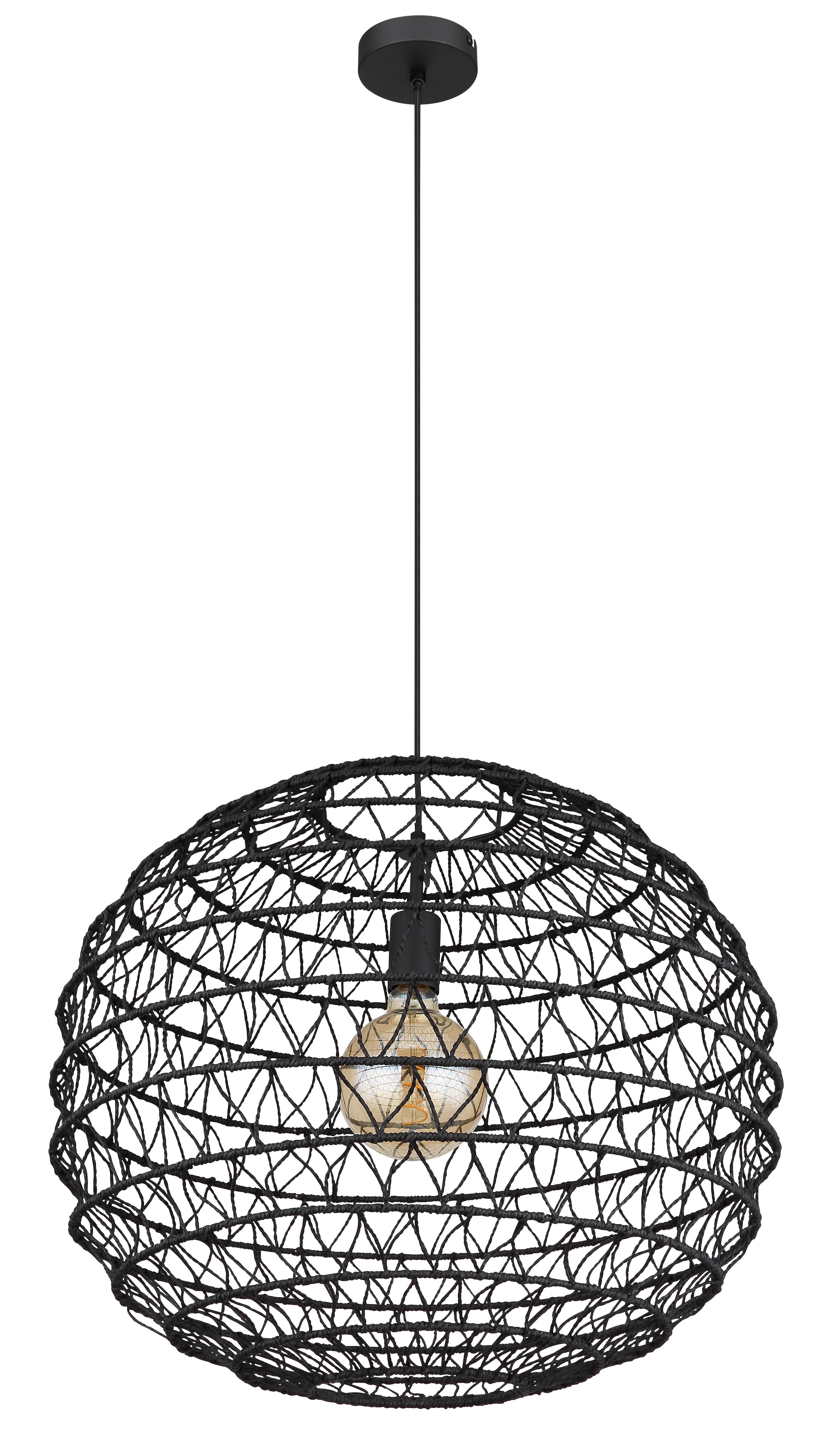 Hängeleuchte 15689h2 - Schwarz, Natur, Papier/Kunststoff (59/120cm) - Globo