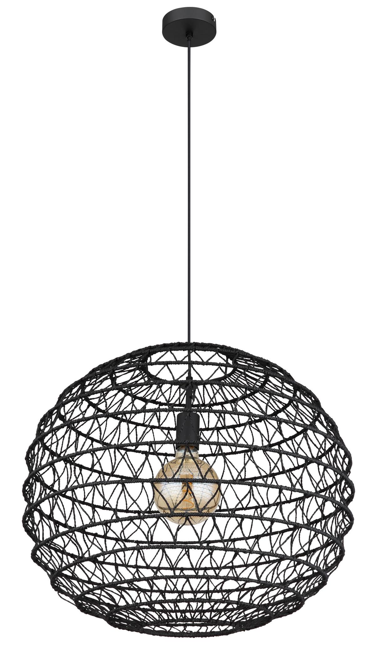 Hängeleuchte 15689h2 - Schwarz, Natur, Papier/Kunststoff (59/120cm) - Globo