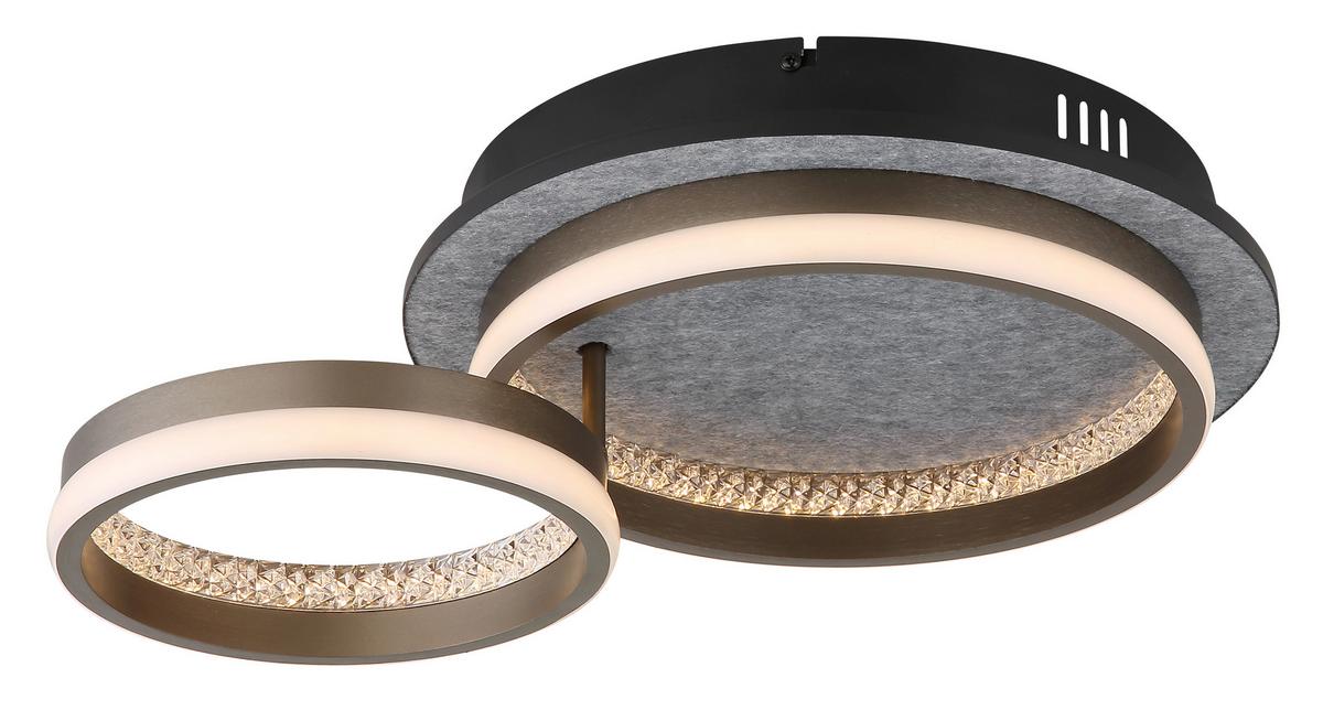 Led Mennyezeti Lámpa 67179d1 Della - fekete/fehér, Design, műanyag/fém (47,2cm) - Globo