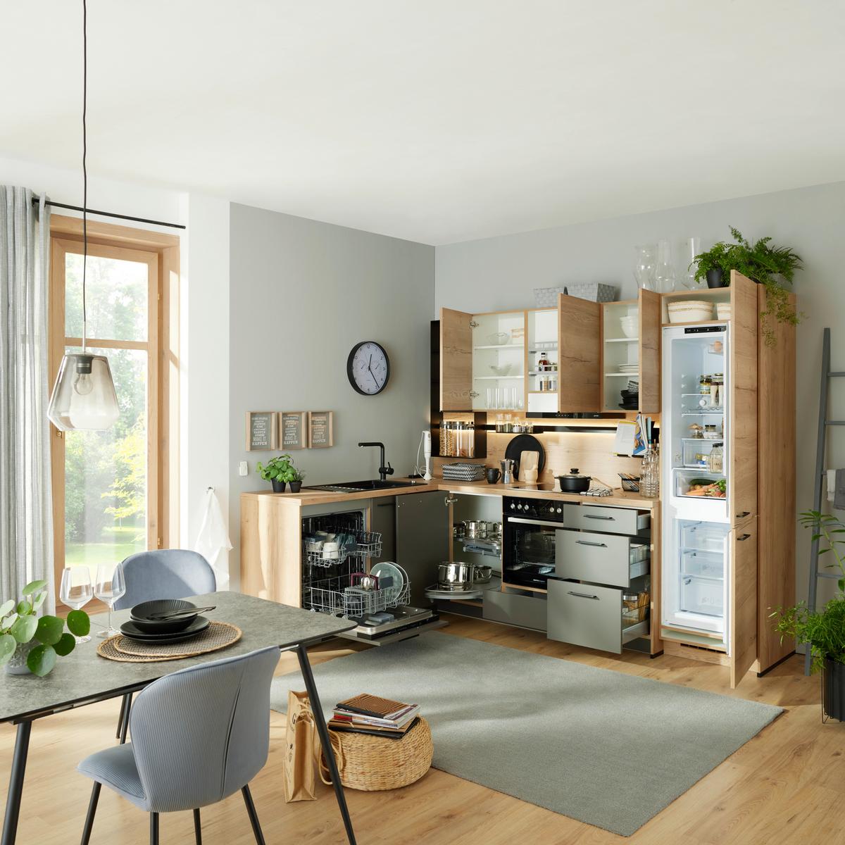 Einbauküche Riga/eastbourne Frei Planbar Klassisch - Creme, MODERN, Holzwerkstoff - Vertico