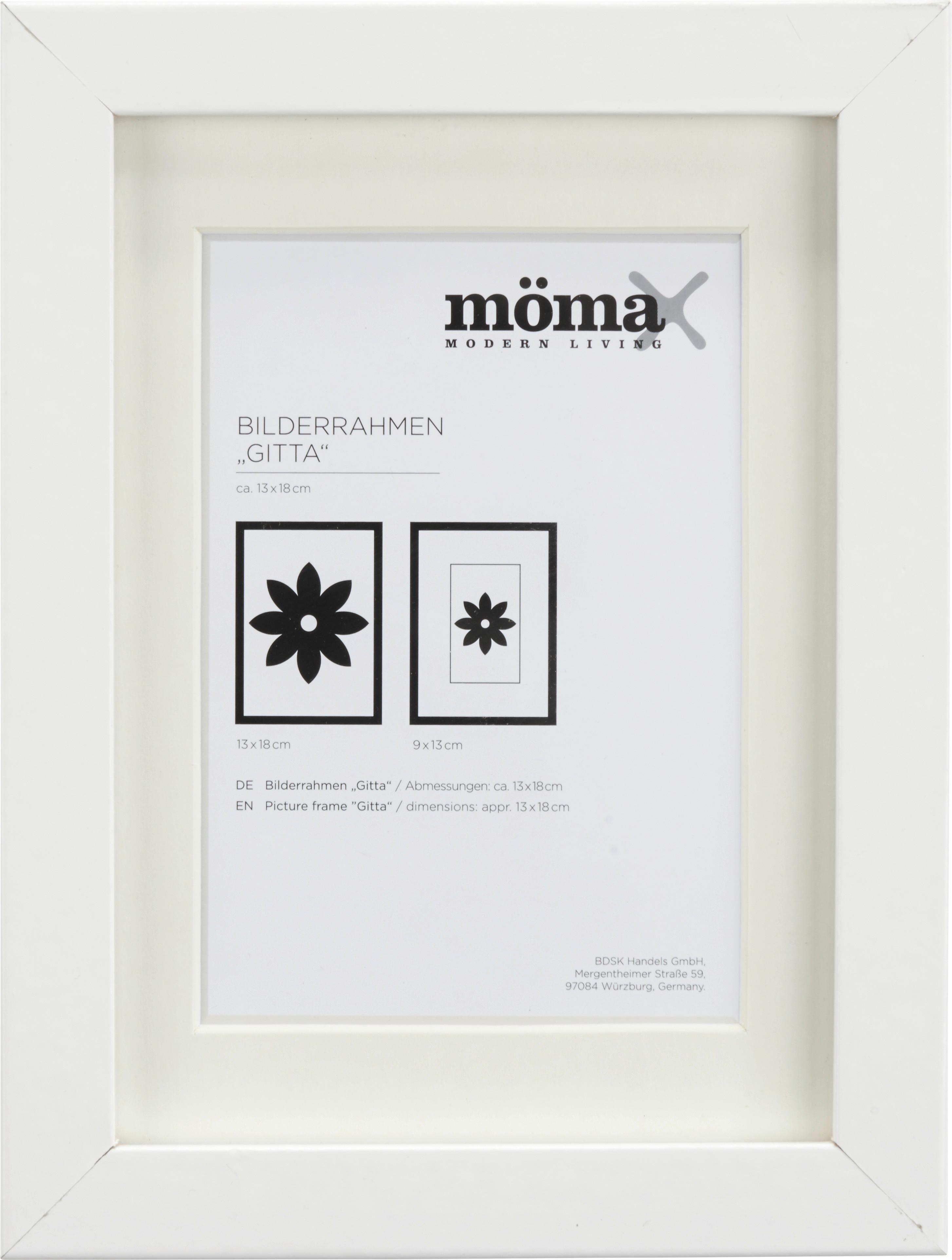 Rám Na Obrazy Gitta 13x18 Cm - bílá, Moderní, kompozitní dřevo/sklo (13/18cm) - Modern Living