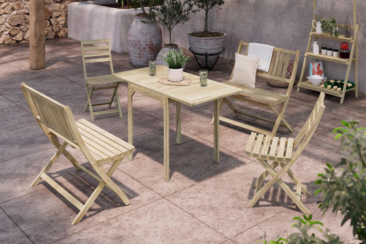 Balkonset Kopenhagen - Akaziefarben, MODERN, Holz - Beldano