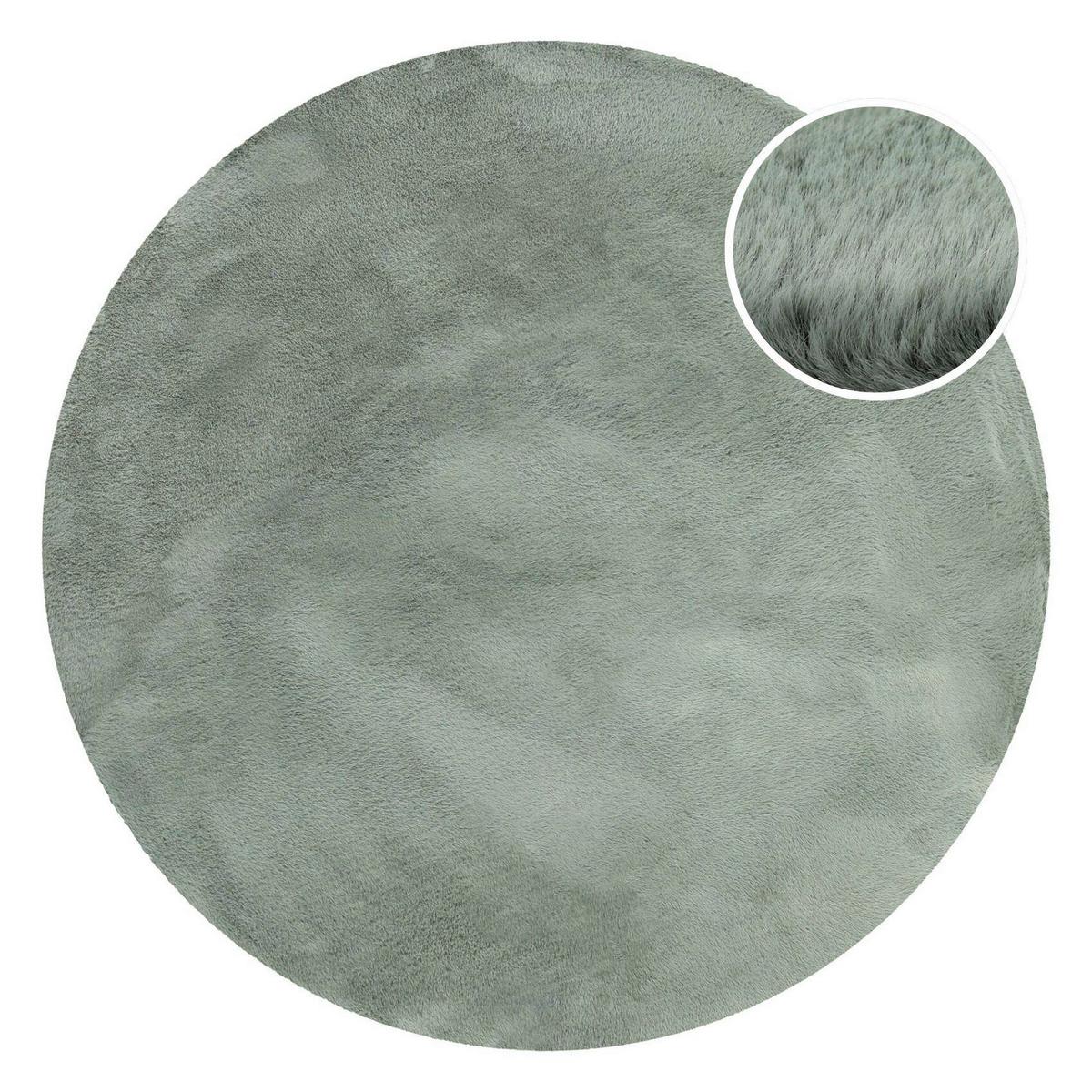 Hochflorteppich Grün, Ø: Ca. 100 Cm - Salbeigrün, KONVENTIONELL, Textil (100/100cm) - Esprit