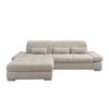 Ecksofa Dalida Beige S: 196x300 cm - Chromfarben/Beige, Design, Textil (196/300cm) - Livetastic