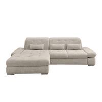 Ecksofa Dalida Beige S: 196x300 cm - Chromfarben/Beige, Design, Textil (196/300cm) - Livetastic