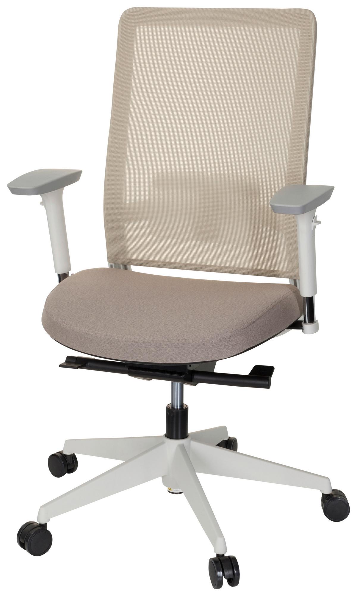 Drehstuhl Pure White Weiß/beige - Beige/Weiß, MODERN, Kunststoff/Textil (69/115/60cm) - MID.YOU