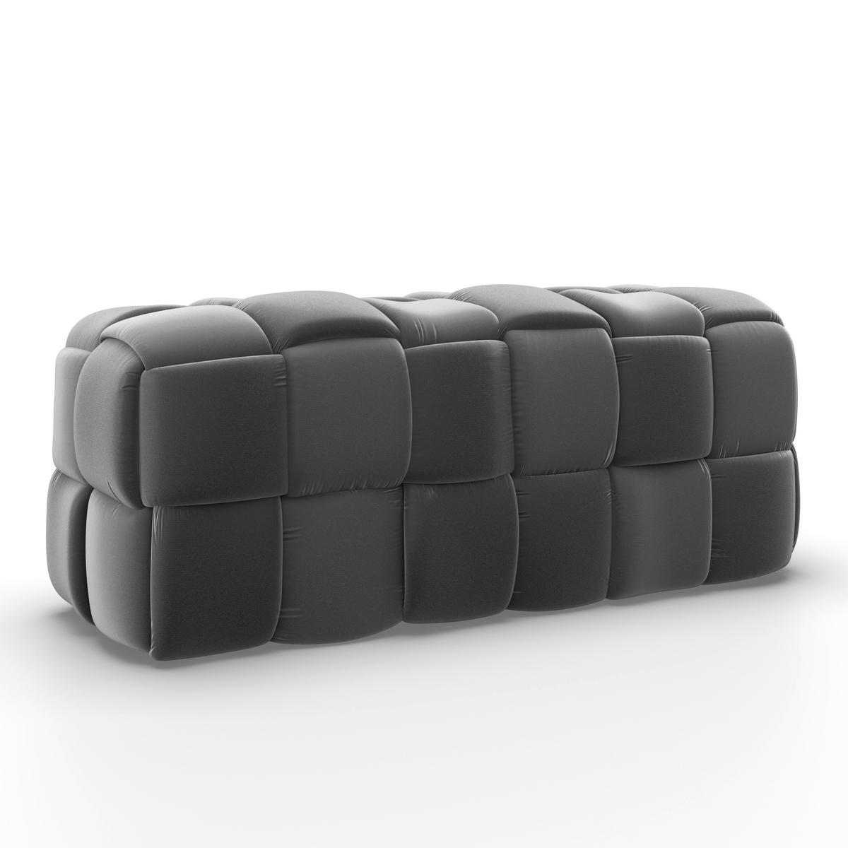 Moderná lavica ELLA sivá - čierna/sivá, Modern, drevo/textil (118/47/47cm) - Bessagi Home