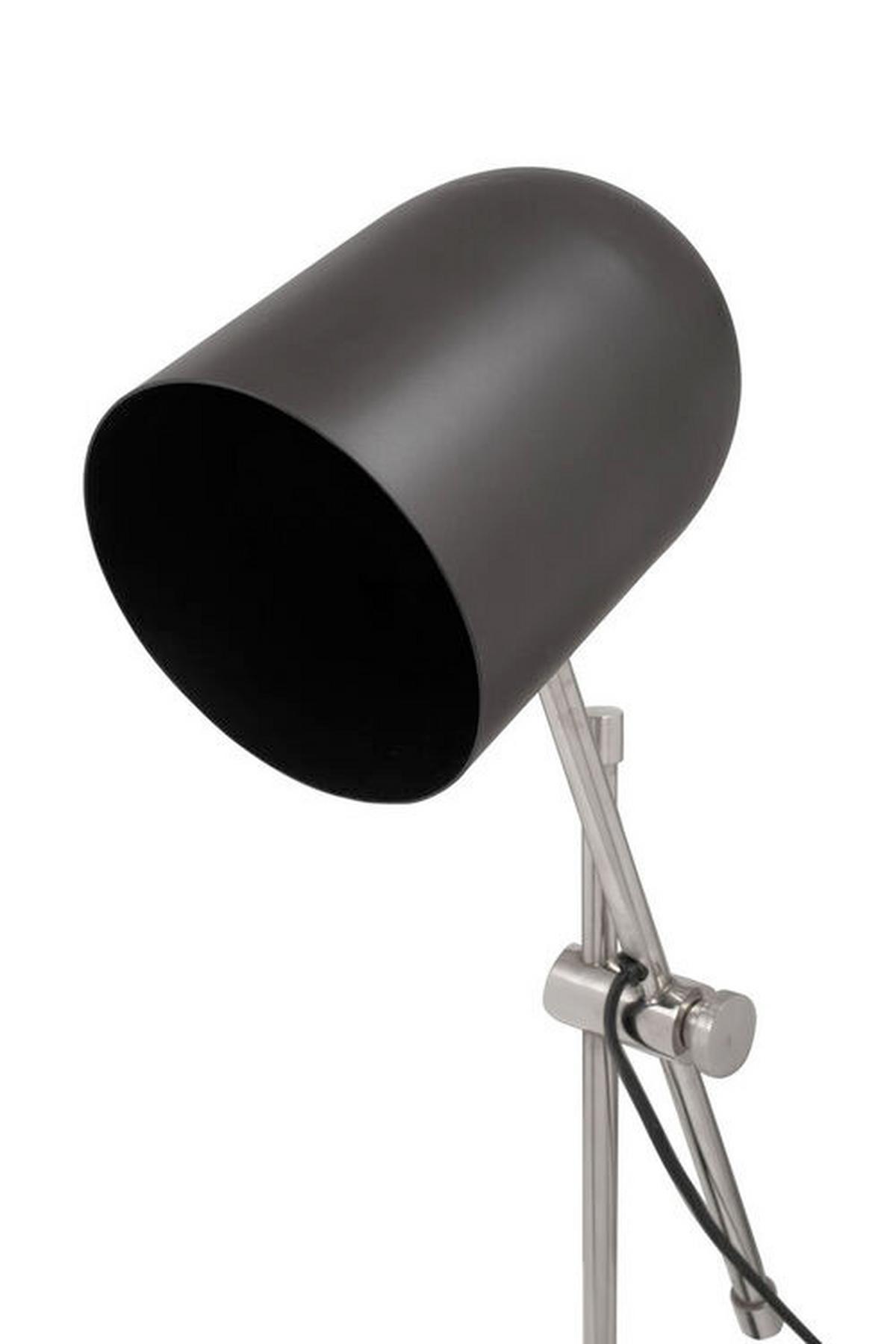 STEHLEUCHTE Schwarz/Silber, E27, 25W - Silberfarben/Schwarz, Design, Kunststoff/Stein (12/54/46cm) - Kayoom