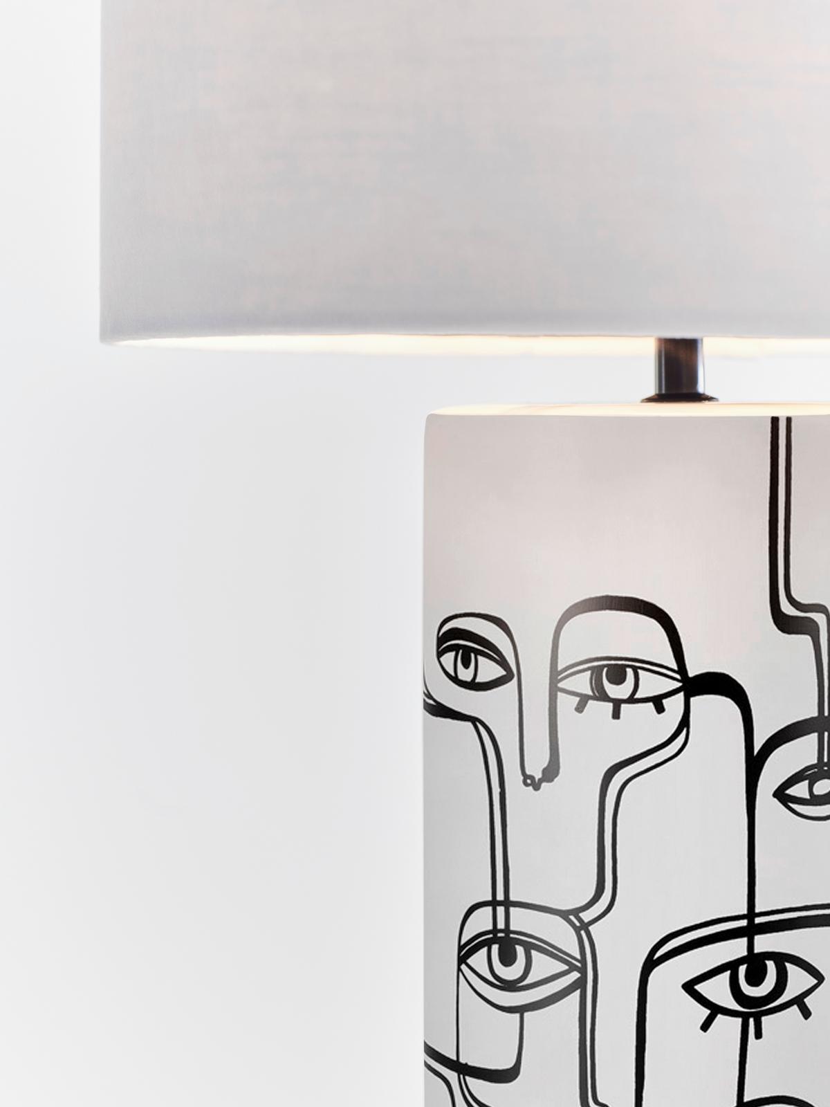 Tischleuchte Family - Schwarz/Weiß, Basics, Keramik/Textil (34/61,5cm) - Markslöjd