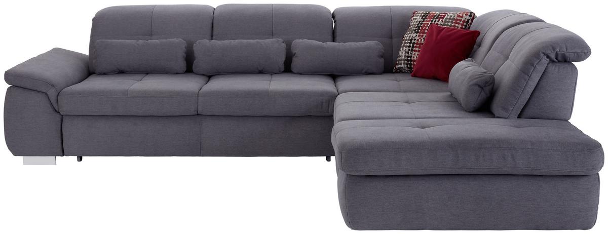 Ecksofa mit Schlaffunktion Paso, Webstoff - Chromfarben/Grau, MODERN, Textil (315/260cm) - Luca Bessoni
