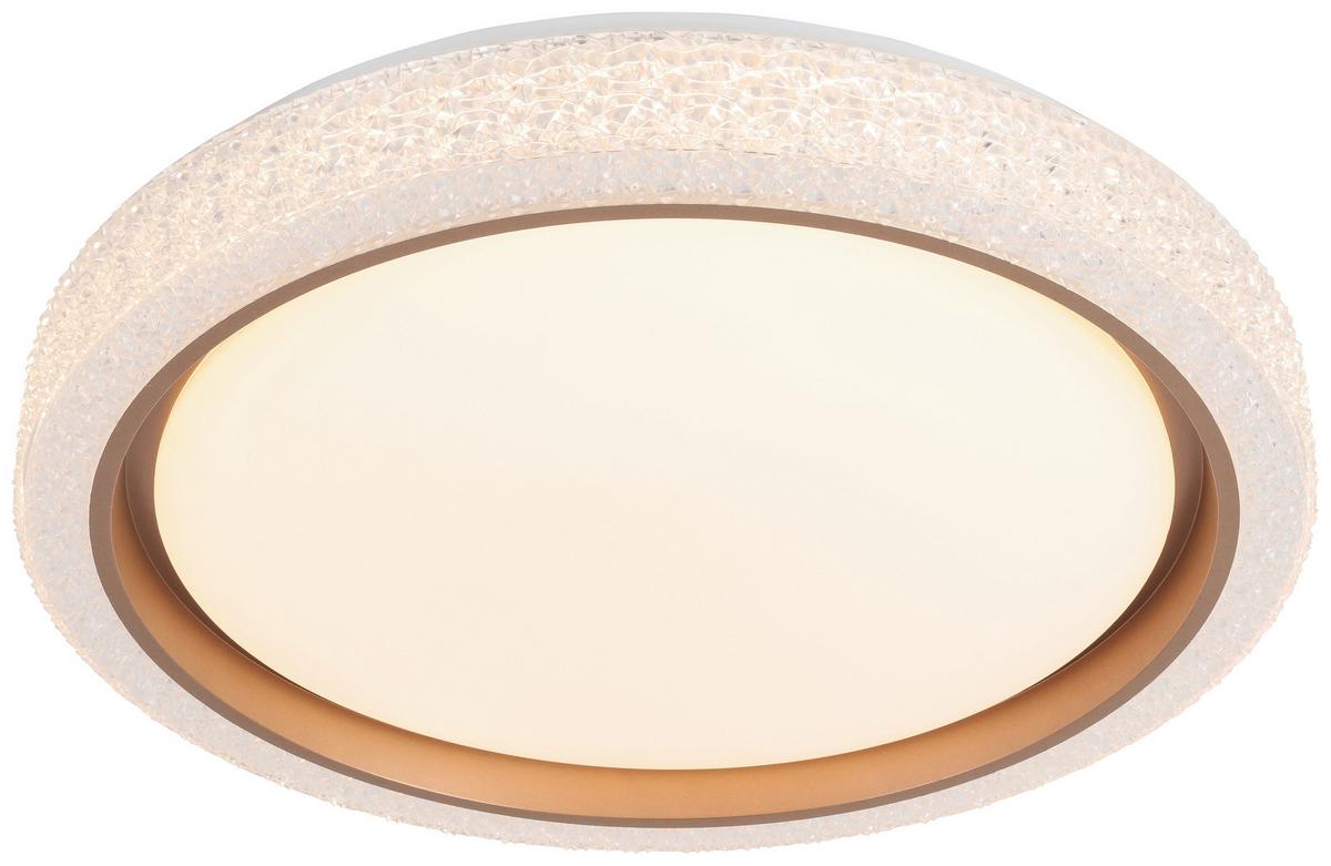 Led-deckenleuchte Kristina Ø 50 Cm M. Montageanleitung - Weiß/Cappuccino, Design, Kunststoff/Metall (50/7cm) - Luca Bessoni