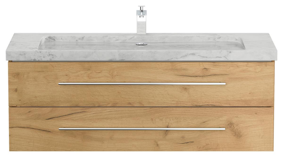 WASCHTISCHKOMBI Yamo, Eichefarben B: 130cm - Eichefarben, Basics, Holzwerkstoff/Stein (130cm) - MID.YOU