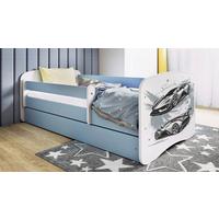 Kinder-/Juniorbett Babydreams Inkl. Matratze 80x160 - Blau/Birkefarben, MODERN, Holz/Holzwerkstoff (80/160cm) - MID.YOU