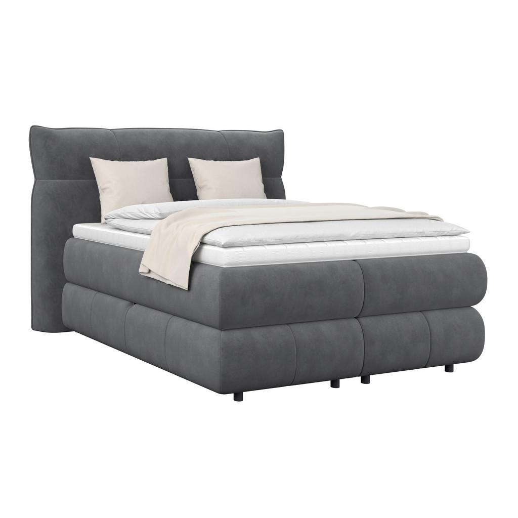 Boxspringbett Carmelo Anthrazit 140x200 cm H5