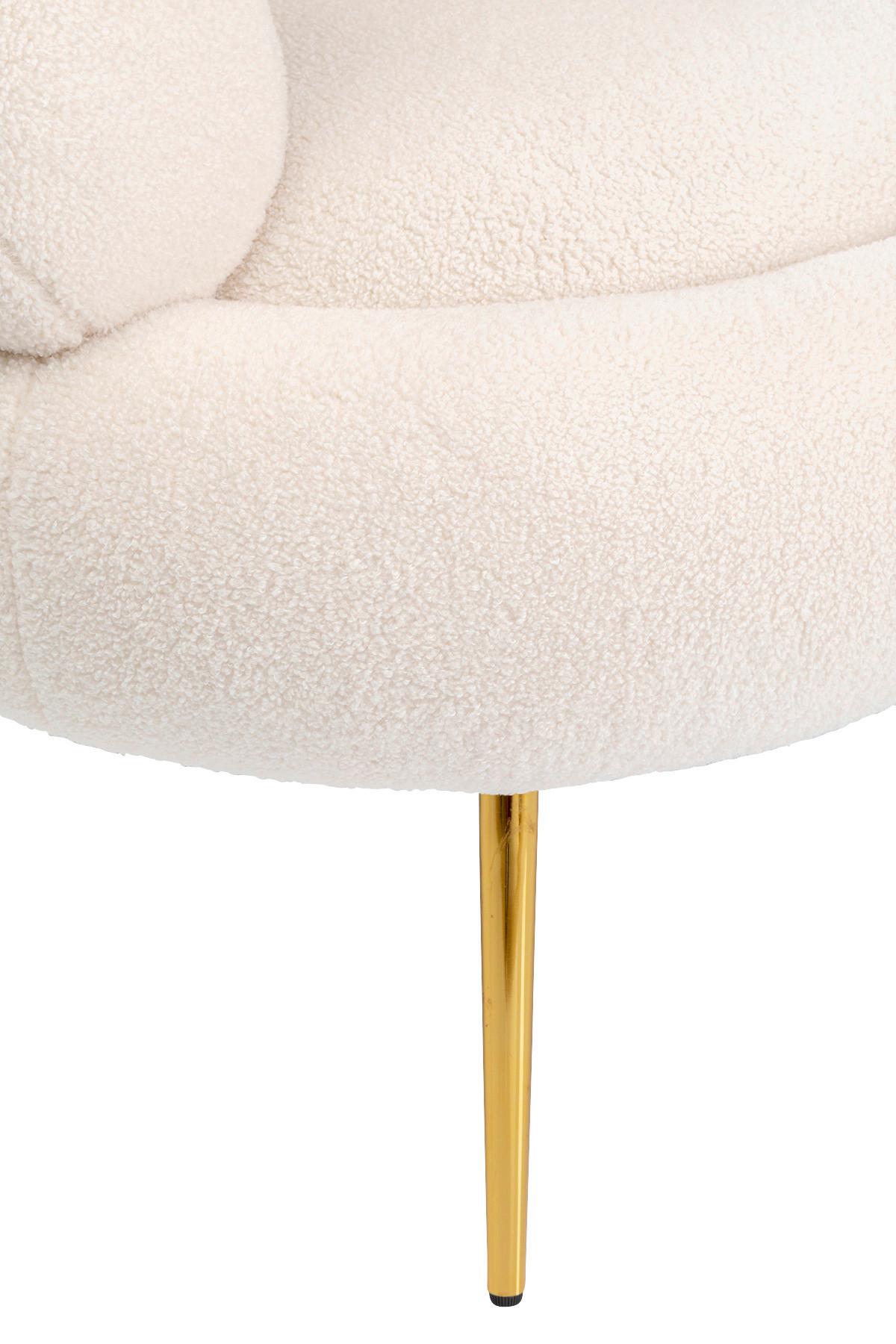 Cocktailsessel Livelli Creme B: 74 Cm - Goldfarben/Creme, Textil (74/77/73cm) - Kare-Design