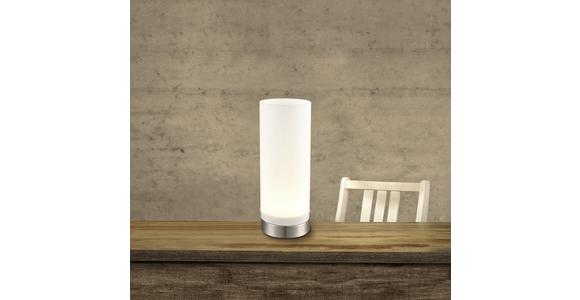 Led Tischlampe Simone Dimmbar Silber/weiß Mit Touchdimmer - Silberfarben/Weiß, ROMANTIK / LANDHAUS, Glas/Metall (8/21cm) - James Wood