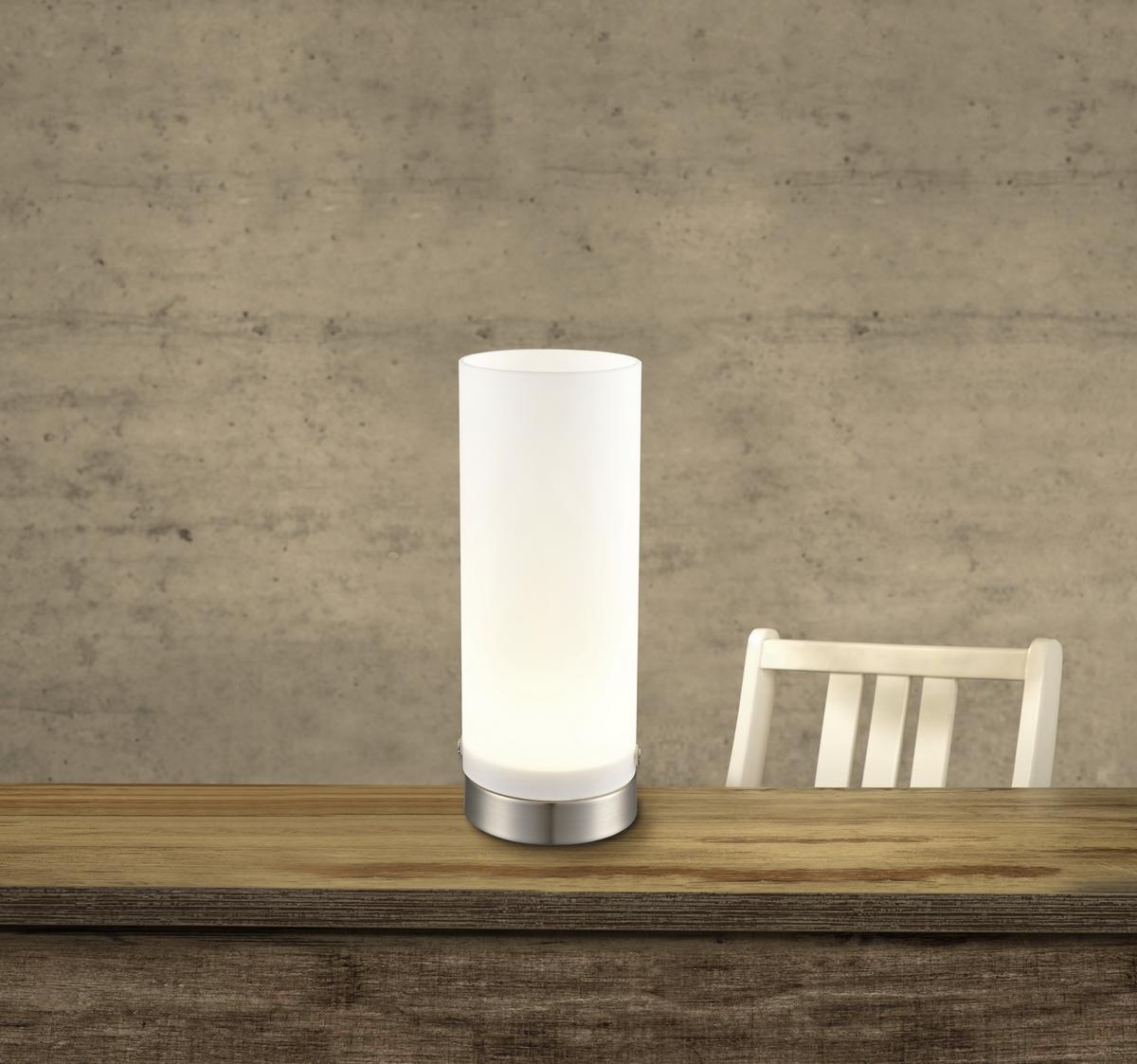 Led Tischlampe Simone Dimmbar Silber/weiß Mit Touchdimmer - Silberfarben/Weiß, ROMANTIK / LANDHAUS, Glas/Metall (8/21cm) - James Wood