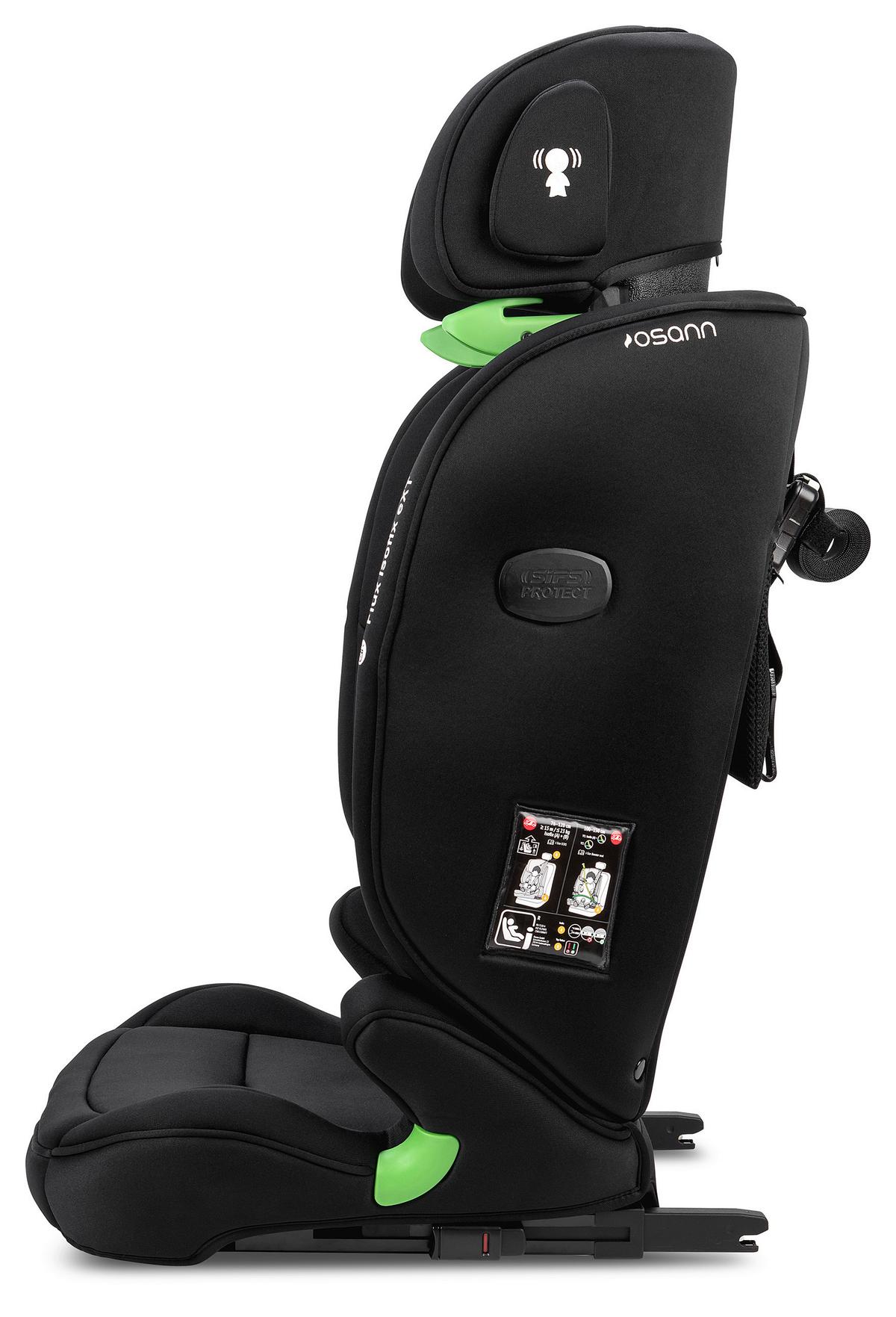 Kinderautositz Flux Isofix Ext Schwarz, L/b/h:  47x44x61,5cm - Schwarz, Basics, Textil (47/44/61,5cm) - Osann
