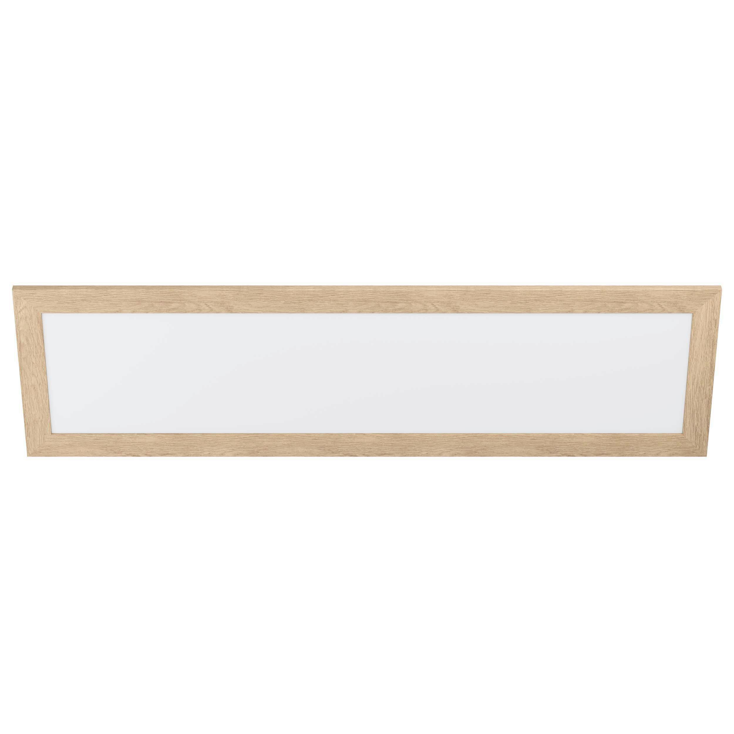 Led-paneel 99473* Poglionasso - Eichefarben/Weiß, Natur, Holz/Kunststoff (124,5/34,5/5,5cm) - Eglo