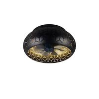 Deckenventilator Bidar D: 50cm Schwarz Goldfarben Transparent - Transparent/Goldfarben, LIFESTYLE, Kunststoff/Metall (50/22cm)