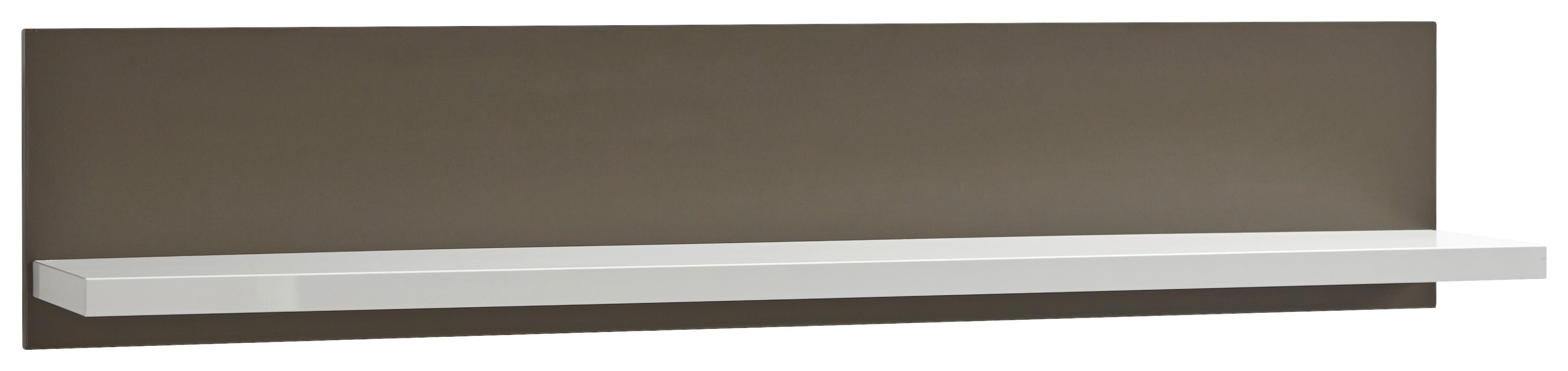Wandboard Trento B: 124 cm Grau/Weiß - Weiß Hochglanz/Grau, Design, Holzwerkstoff (124/25/22cm) - Livetastic
