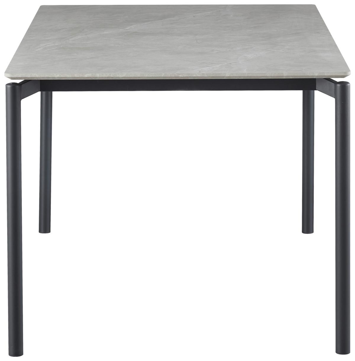 Esstisch Lean Mdf Grau, B: 160 cm - Schwarz/Grau, KONVENTIONELL, Holzwerkstoff/Metall (160/76/90cm) - P & B