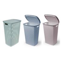 Wäschetonne Bella - Sandfarben/Pastellblau, Basics (45/34/60cm) - Ondega