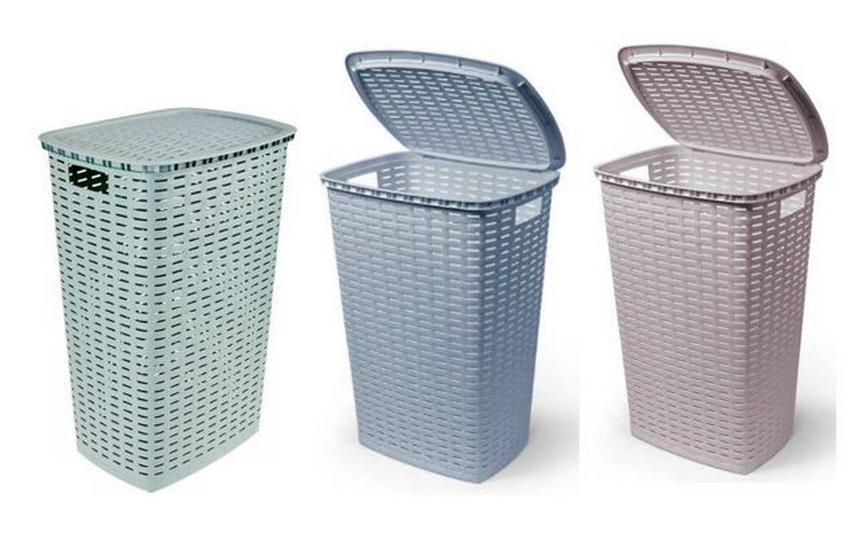 Wäschetonne Bella - Sandfarben/Pastellblau, Basics (45/34/60cm) - Ondega