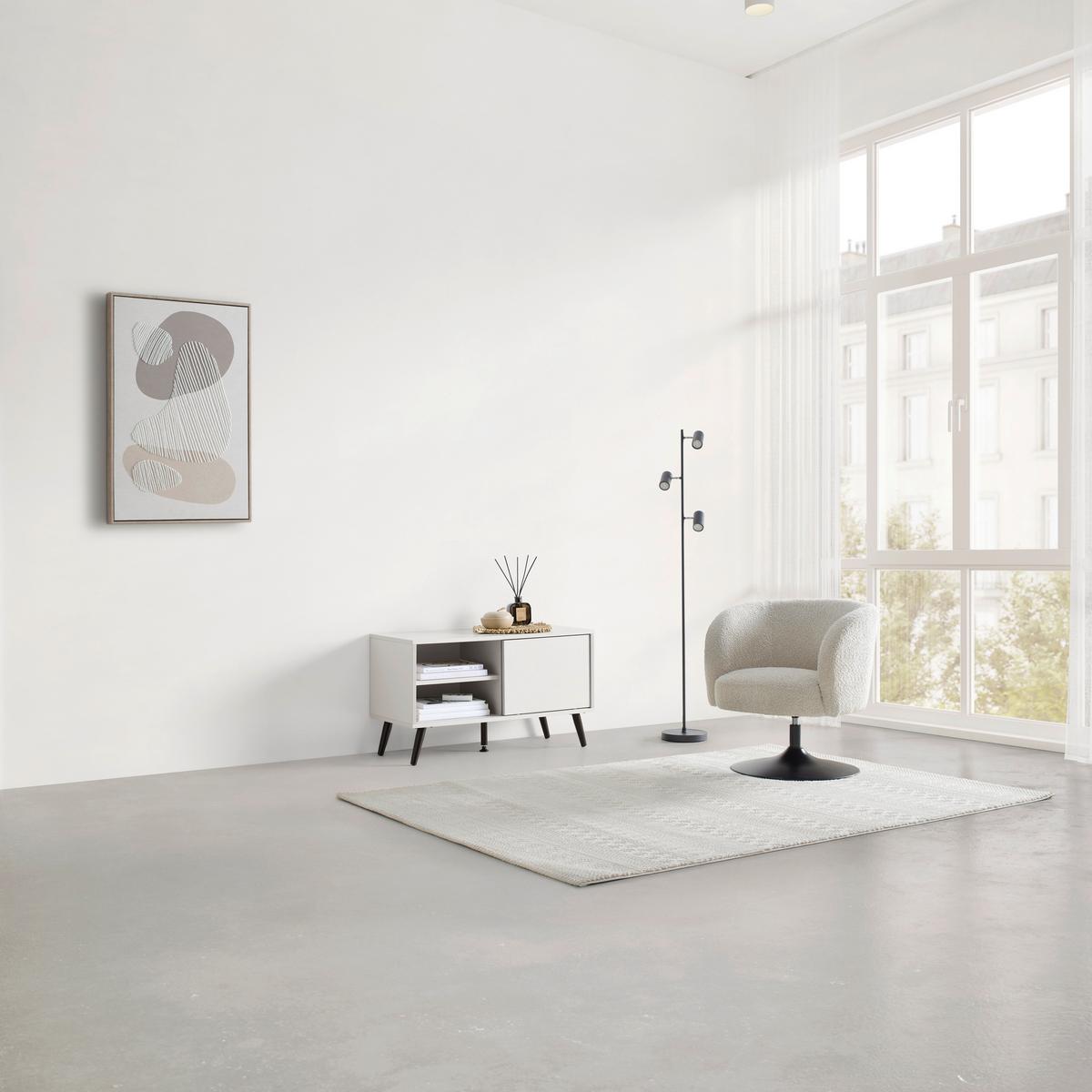 TV STOLÍK MOVE - čierna/kašmírová, Modern, kov/kompozitné drevo (80/46/35cm) - Based